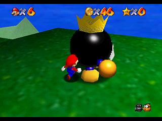 Super Mario 64 (n64 mini, Switch et DS) - Bataille de Bob-Omb - Roi Bob-Omb du sommet