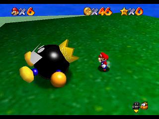 Super Mario 64 (n64 mini, Switch et DS) - Bataille de Bob-Omb - Roi Bob-Omb du sommet