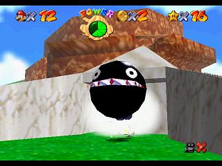 Super Mario 64 (n64 mini, Switch et DS) - Bataille de Bob-Omb - Derrire la cage de Chomp