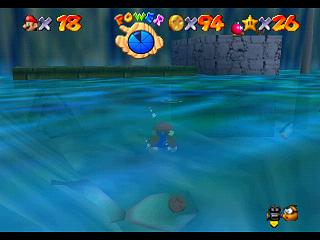 Super Mario 64 (n64 mini, Switch et DS) : Niveau 3 - Baie des pirates : Pièces et généralités