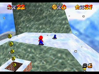 Super Mario 64 (n64 mini, Switch et DS) - Montagne Gla-Gla - Petit pingouin perdu