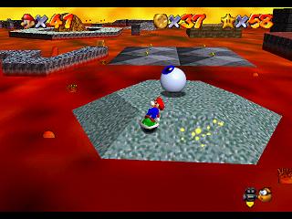 Super Mario 64 (DS and Switch) : Course 7 - Lethal Lava Land : Coins and et Overview