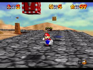 Super Mario 64 (DS and Switch) - Shifting Sand Land - In the Talons of the Big Bird