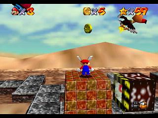 Super Mario 64 (DS and Switch) - Shifting Sand Land - In the Talons of the Big Bird