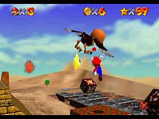 Super Mario 64 (DS and Switch) - Shifting Sand Land - In the Talons of the Big Bird