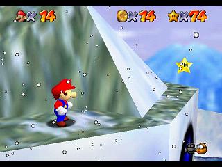 Super Mario 64 (n64 mini, Switch et DS) - Chez le roi des Neiges - Grosse tte du bonhomme