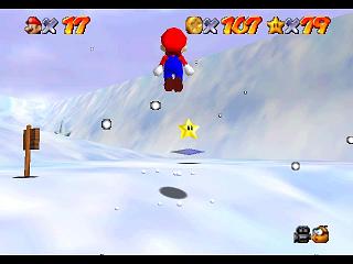 Super Mario 64 (n64 mini, Switch et DS) : Niveau 10 - Chez le roi des Neiges : Pièces et généralités