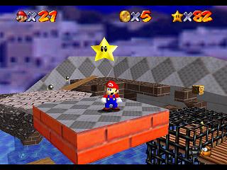 Super Mario 64 (n64 mini, Switch et DS) - Monde tremp-sch - Sur les toits