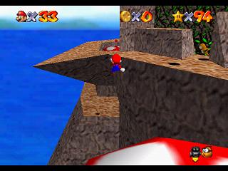 Super Mario 64 (n64 mini, Switch et DS) - Trop haute montagne - Canon vers le champignon