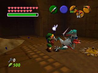 Zelda Ocarina Of Time sur N64 : Le temple de l'Esprit (link enfant)