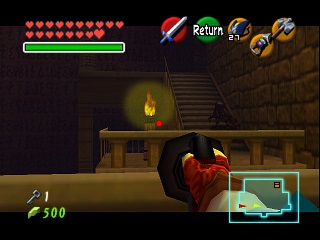 Zelda Ocarina Of Time Master Quest sur Game Cube : Le temple de l'Esprit (link adulte)
