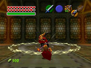 Zelda Ocarina Of Time Master Quest sur N64 : Le combat final : Link vs Ganondorf