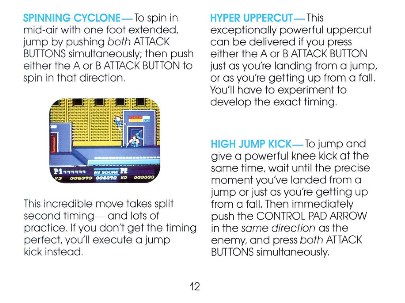 Double Dragon II - The Revenge : La notice de DD2 version Nes