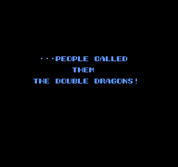 Double Dragon II sur Nes : cran titre et introduction