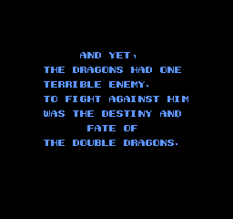 Double Dragon II sur Nes : écran titre et introduction