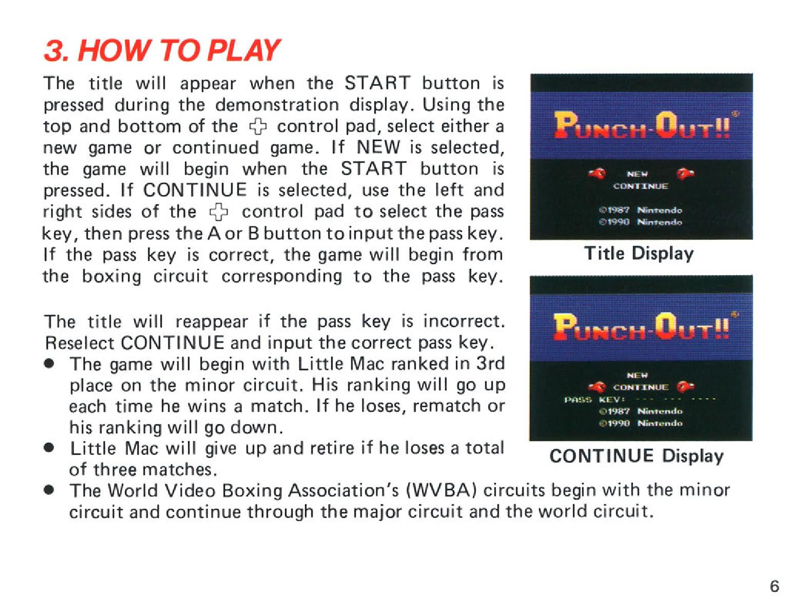 Punch-Out : La notice de Punch Out featuring Mr Dream version Nes