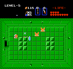 Zelda 1 - Walkthrough of dungeon 5 of quest 1 : Lizard (Zelda I Nes mini)