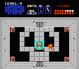 Zelda 1 - Walkthrough of dungeon 9 of quest 1 : Death Mountain (Zelda I Nes mini)