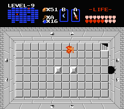 Zelda 1 - Walkthrough of dungeon 9 of quest 1 : Death Mountain (Zelda I Nes mini)