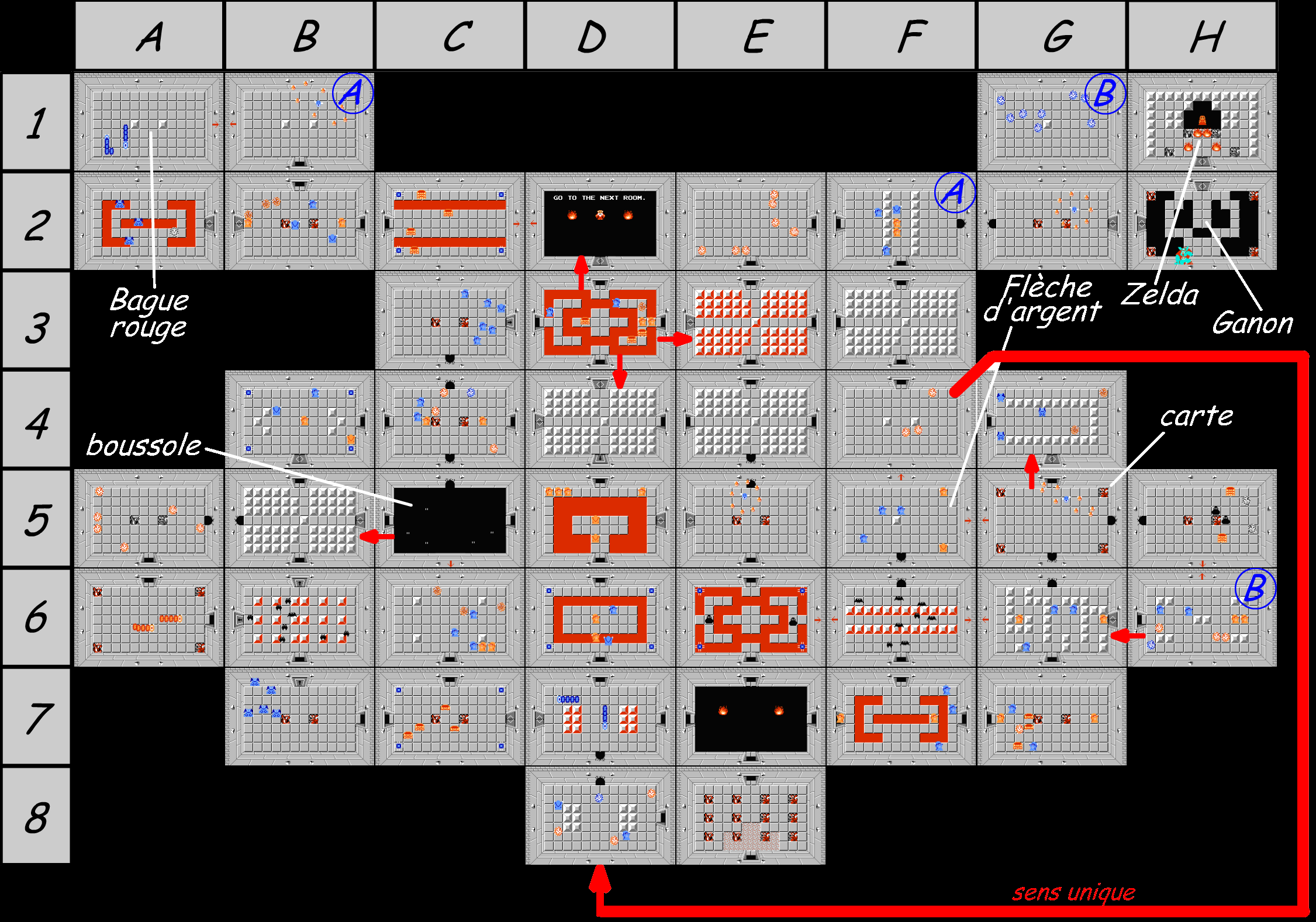 The Legend Of Zelda Map Of Level 9 Of Quest 2 Ganon S Head.