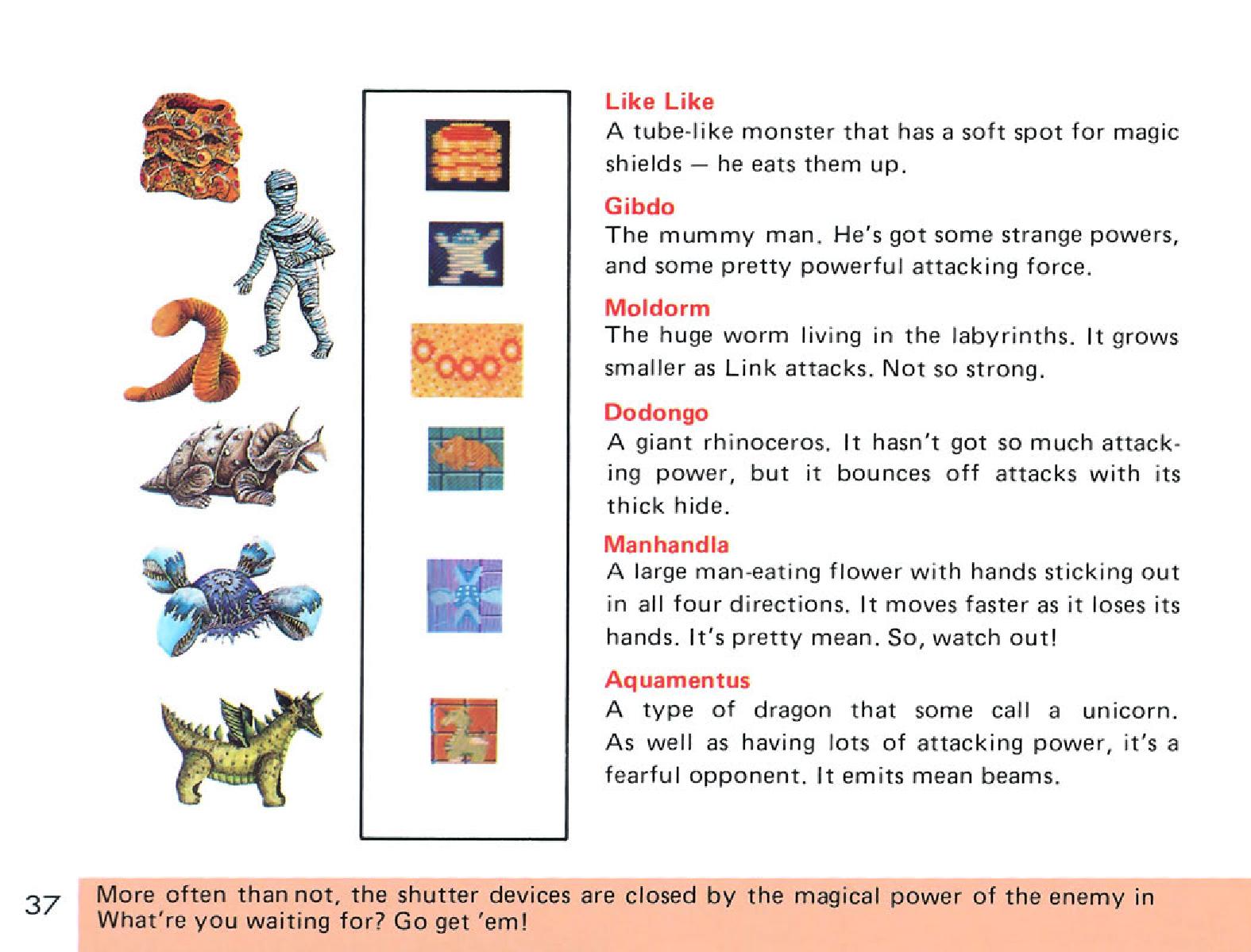 Zelda 1 (the legend of zelda) : Manual of nes version