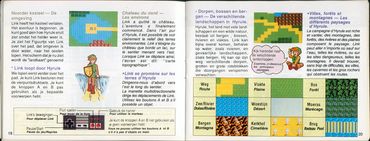 Zelda 2 - The adventure of Link : La notice de la version Nes
