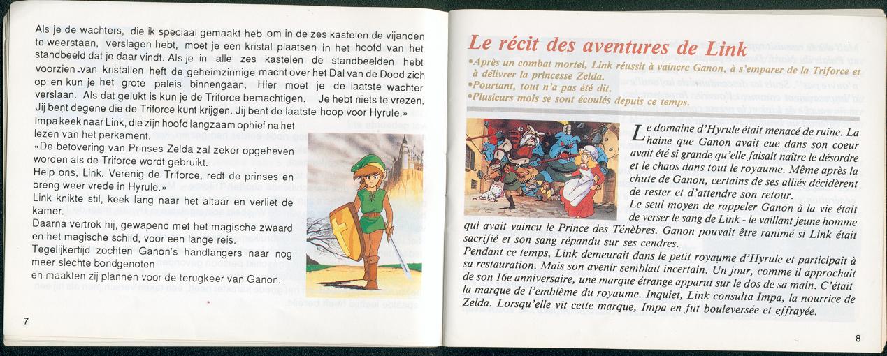 Zelda 2 - The adventure of Link : La notice de la version Nes