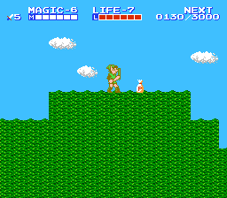 Zelda 2 - The adventure of Link sur Nes, la soluce du palais de l'le au niveau 4