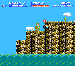 Zelda 2 - The adventure of Link sur Nes, la soluce du palais sur la mer au niveau 6
