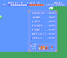 Zelda 2 - The adventure of Link sur Nes, la soluce du palais sur la mer au niveau 6