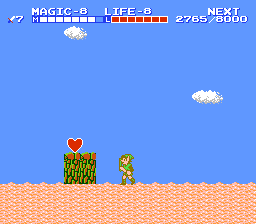 Zelda 2 - The adventure of Link sur Nes, la soluce du palais sur la mer au niveau 6
