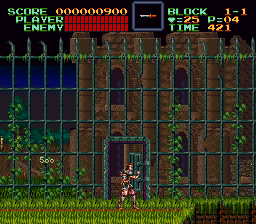 Super Castlevania 4 on Super Nintendo - Level 1 : Gardens and Outbuildings