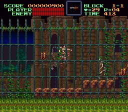 Super Castlevania 4 on Super Nintendo - Level 1 : Gardens and Outbuildings