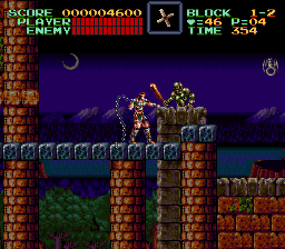 Super Castlevania 4 on Super Nintendo - Level 1 : Gardens and Outbuildings