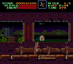 Super Castlevania 4 on Super Nintendo - Level 1 : Gardens and Outbuildings