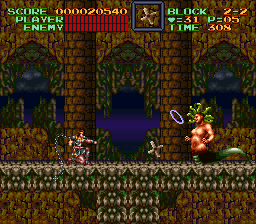 Super Castlevania 4 on Super Nintendo - Level 2 : Cemetery, swamps and river