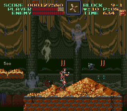 Super Castlevania 4 on Super Nintendo - Level 9 : The treasure room