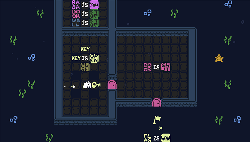 Baba is You sur Switch et Pc -  The Lake : Niveau 7 - Novice Locksmith