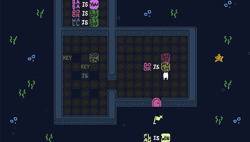Baba is You sur Switch et Pc -  The Lake : Niveau 7 - Novice Locksmith