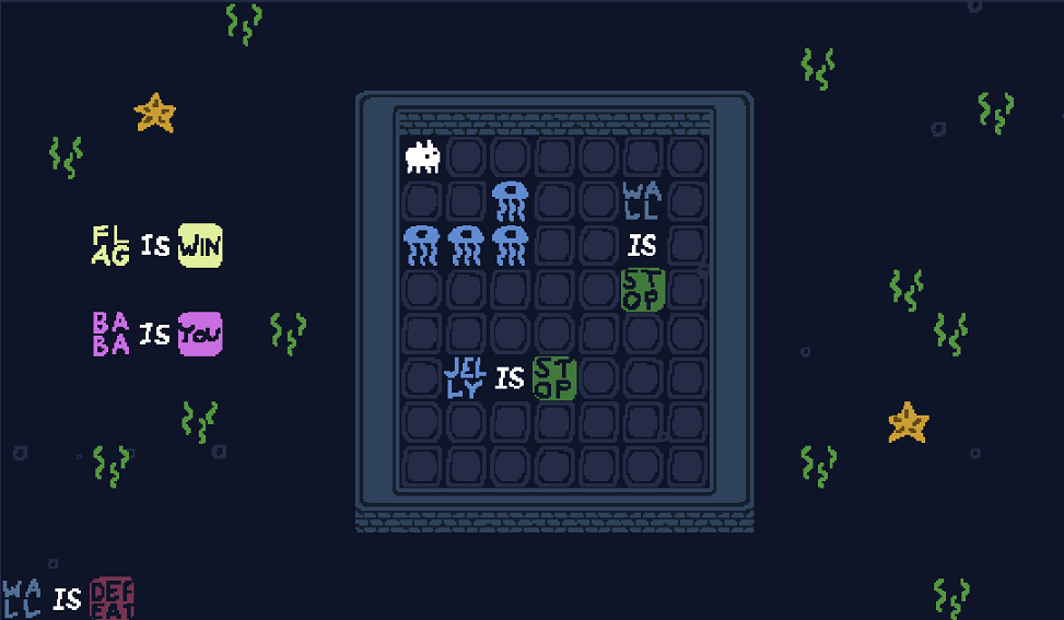 Baba is You sur Switch et Pc -  The Lake : Niveau 8 - Locked In : Le niveau  rsoudre
