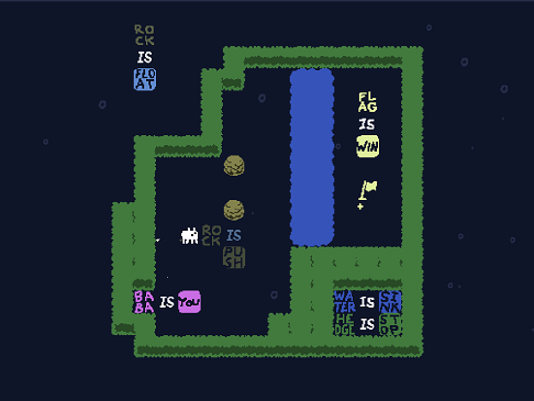 Baba is You sur Switch et Pc -  Solitary Island : Niveau 4 - Bridge Building ?