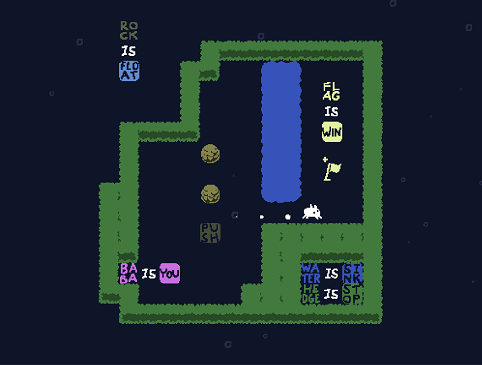 Baba is You sur Switch et Pc -  Solitary Island : Niveau 4 - Bridge Building ?