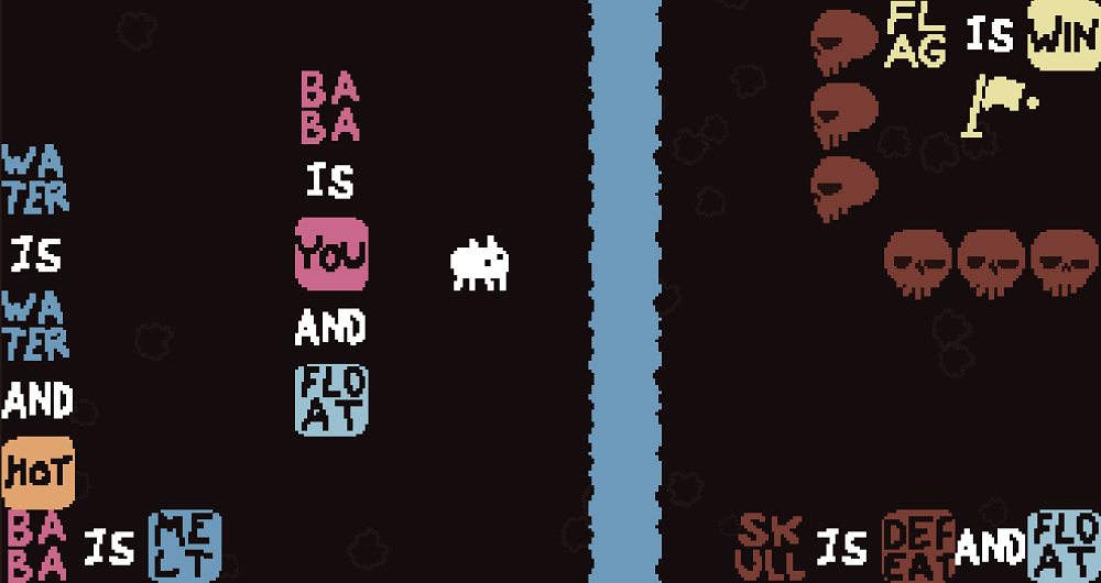 Baba is You sur Switch et Pc -  Solitary Island : Niveau Extra_1 - Boiling River : Le niveau  rsoudre