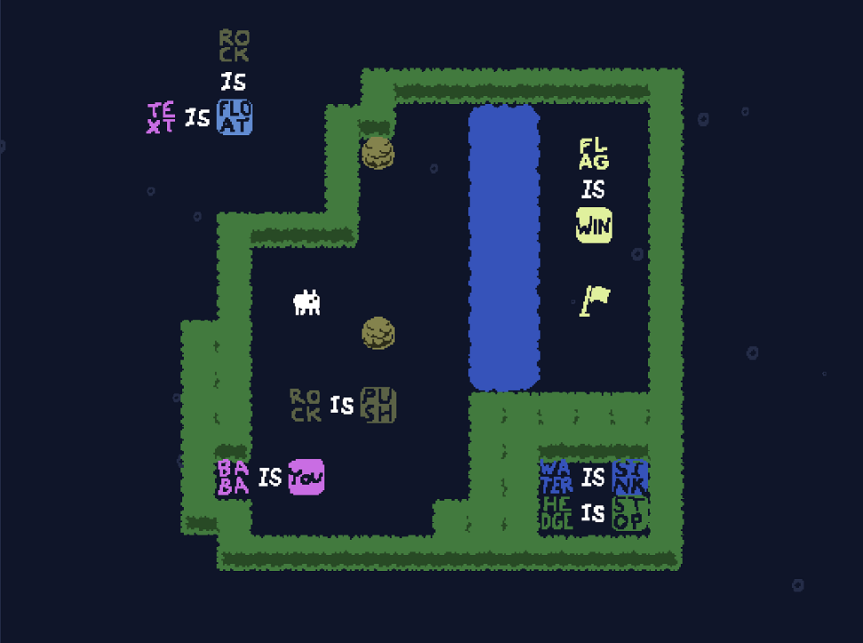 Baba is You sur Switch et Pc -  Solitary Island : Niveau Extra_2 - ...Bridges ? : Le niveau  rsoudre