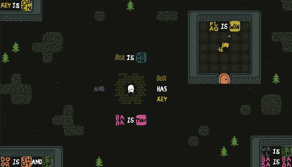 Baba is You sur Switch et Pc -  Temple Ruins : Niveau 5 - But Where's the Key : Le niveau  rsoudre