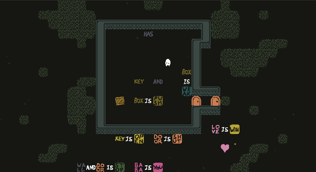 Baba is You sur Switch et Pc -  Temple Ruins : Niveau 6 - Love Is Out There : Le niveau  rsoudre