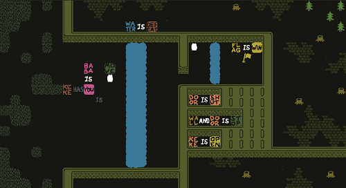 Baba is You sur Switch et Pc -  Temple Ruins : Niveau 8 - Double Moat