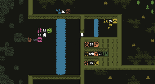 Baba is You sur Switch et Pc -  Temple Ruins : Niveau 8 - Double Moat