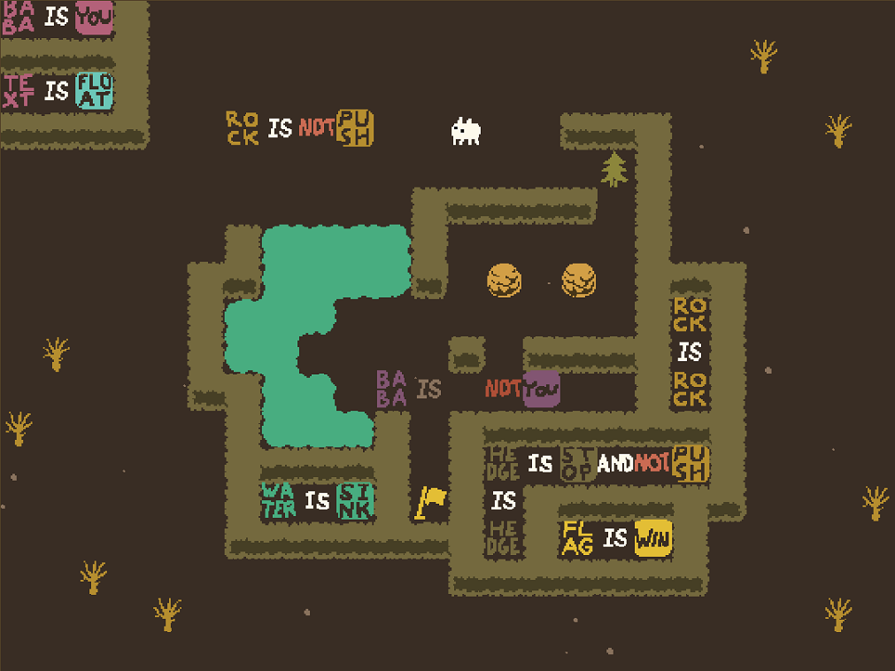 Baba is You sur Switch et Pc -  Forest of Fall : Niveau 11 - Catch : Le niveau  rsoudre