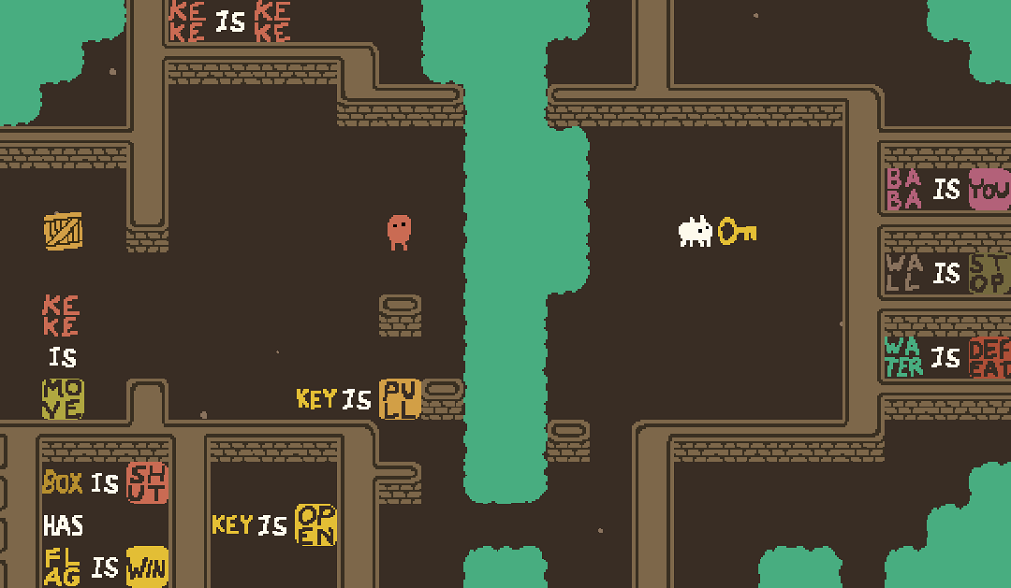Baba is You sur Switch et Pc -  Forest of Fall : Niveau 2 - Grand Stream : Le niveau  rsoudre